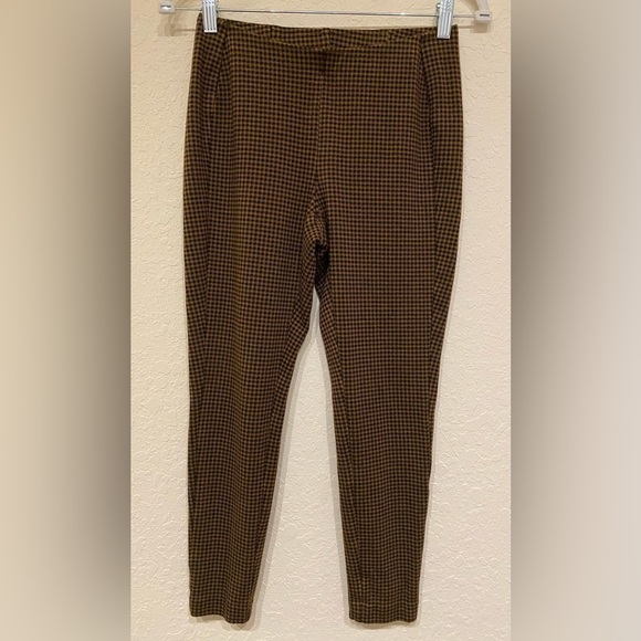 J JILL Women's Ponte High Rise Leggings Black/Acorn Checkered Stretchy Size S - Picture 3 of 11